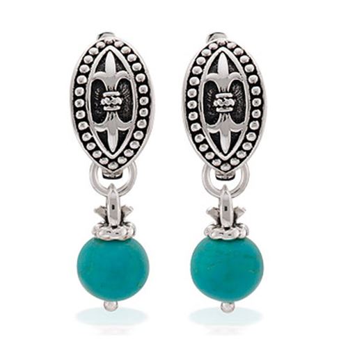 Turquoise Fleur de Lis Earrings 335599