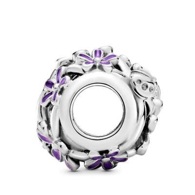 Pandora Openwork Purple Daisy Charm