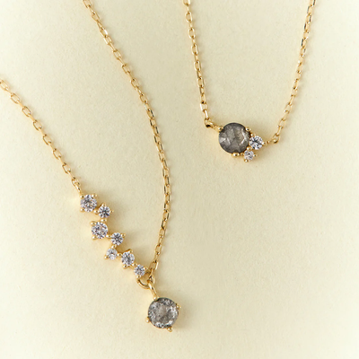 TWILA | Grey Diamond and White Sapphire Necklace