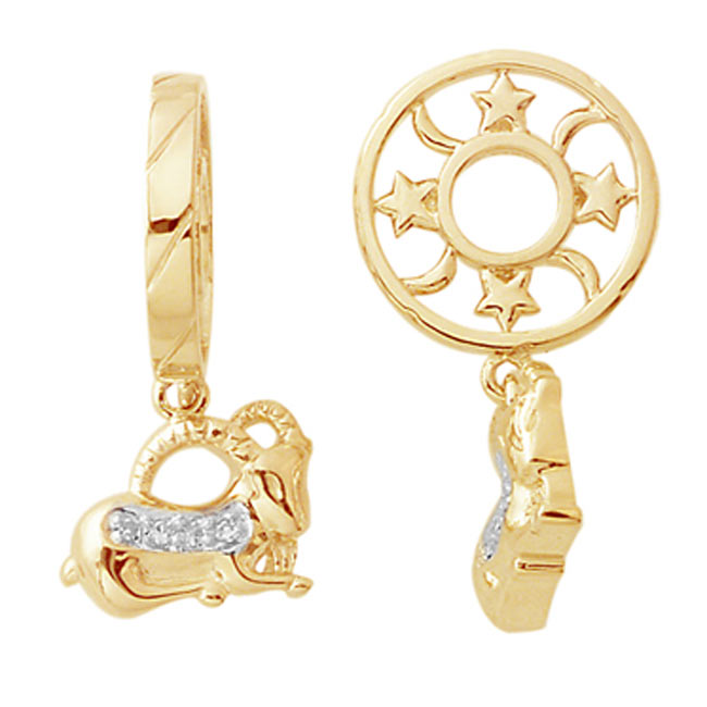 Storywheels CAPRICORN Dangle with Diamond 14K Gold Wheel ONLY 1 AVAILABLE!-265799
