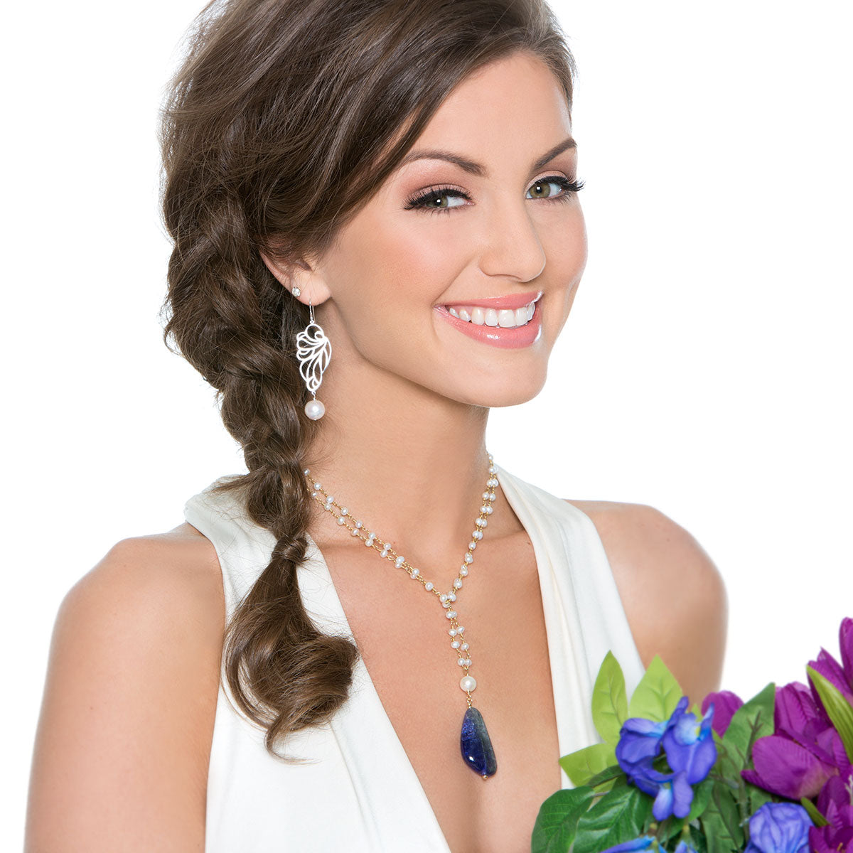 Fly Away with Me Pearl Earrings-347532