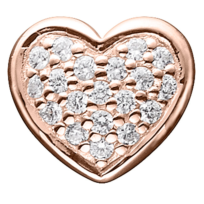 STORY by Kranz & Ziegler Rose Gold Plated Clear Pave Heart Button-346922