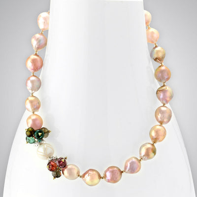 Fireball Pearls & Tourmaline  Necklace-346841