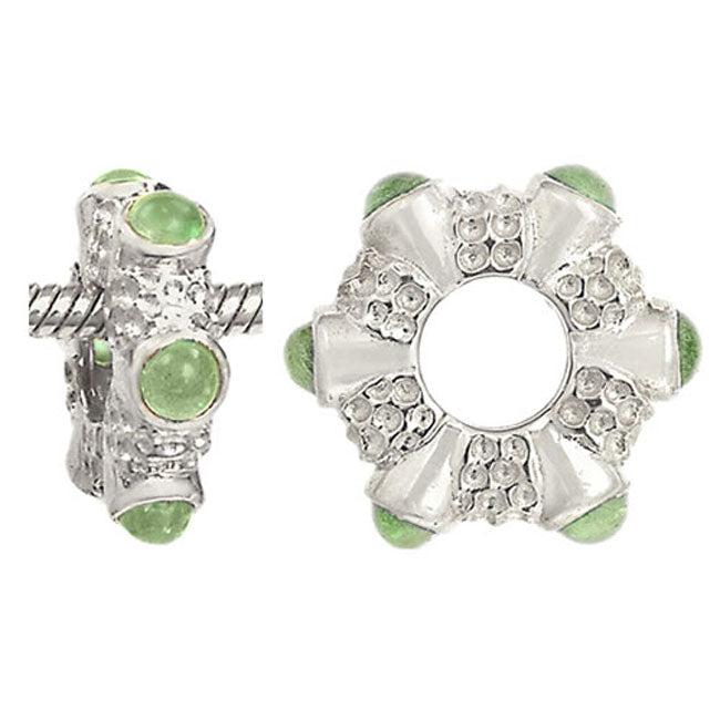 Storywheels Peridot 14K White Gold Wheel Charm 274968