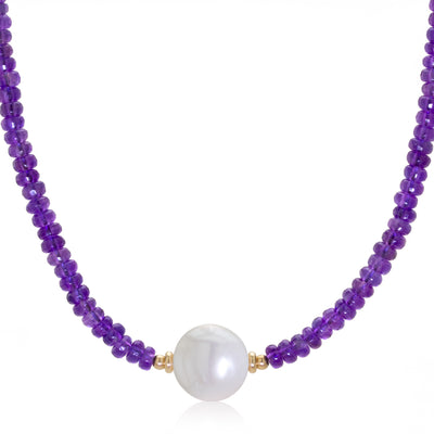 Impressionist Collection Amethyst & Pearl Necklace - 1
