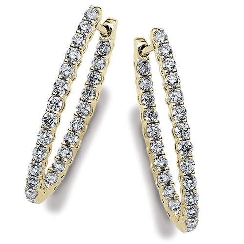 Diamond Hoop Earrings-334015