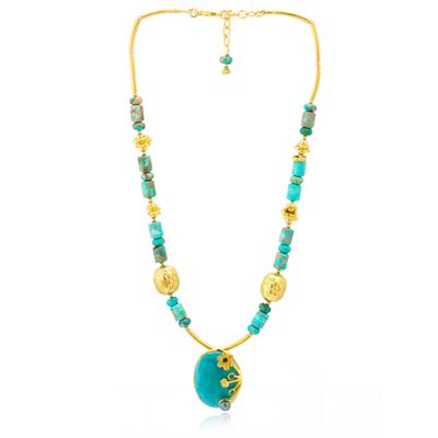 Impressionist Collection Floral Turquoise Necklace