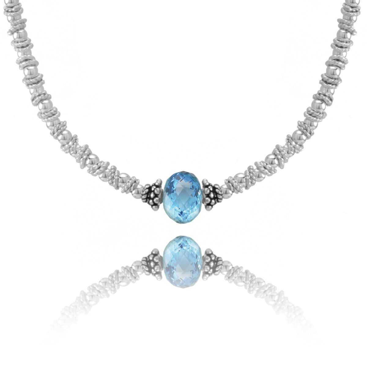 Blue Topaz & Sterling Silver Necklace