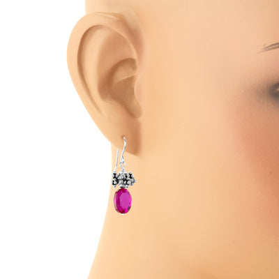 The Goddess Collection Ruby CZ Earrings