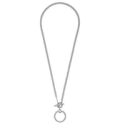 Pandora Moments O Pendant Charm Holder T-bar Necklace
