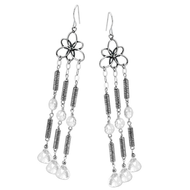 White Topaz & Sterling Silver Earrings-338559