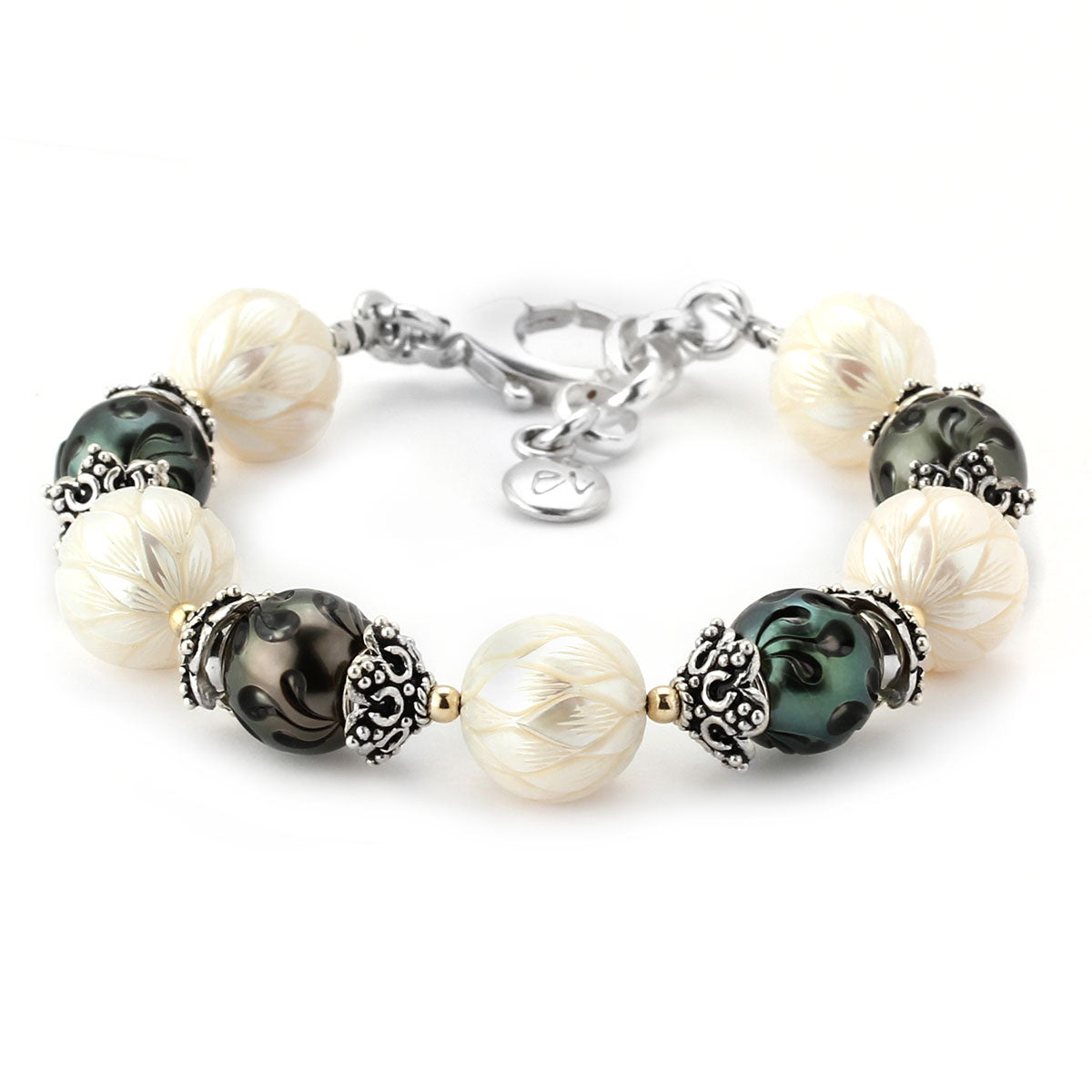 Black & White Pearl Bracelet-346323
