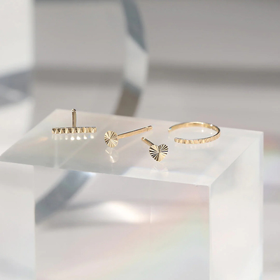 CORAL | Single Diamond Cut Circle Stud Earring