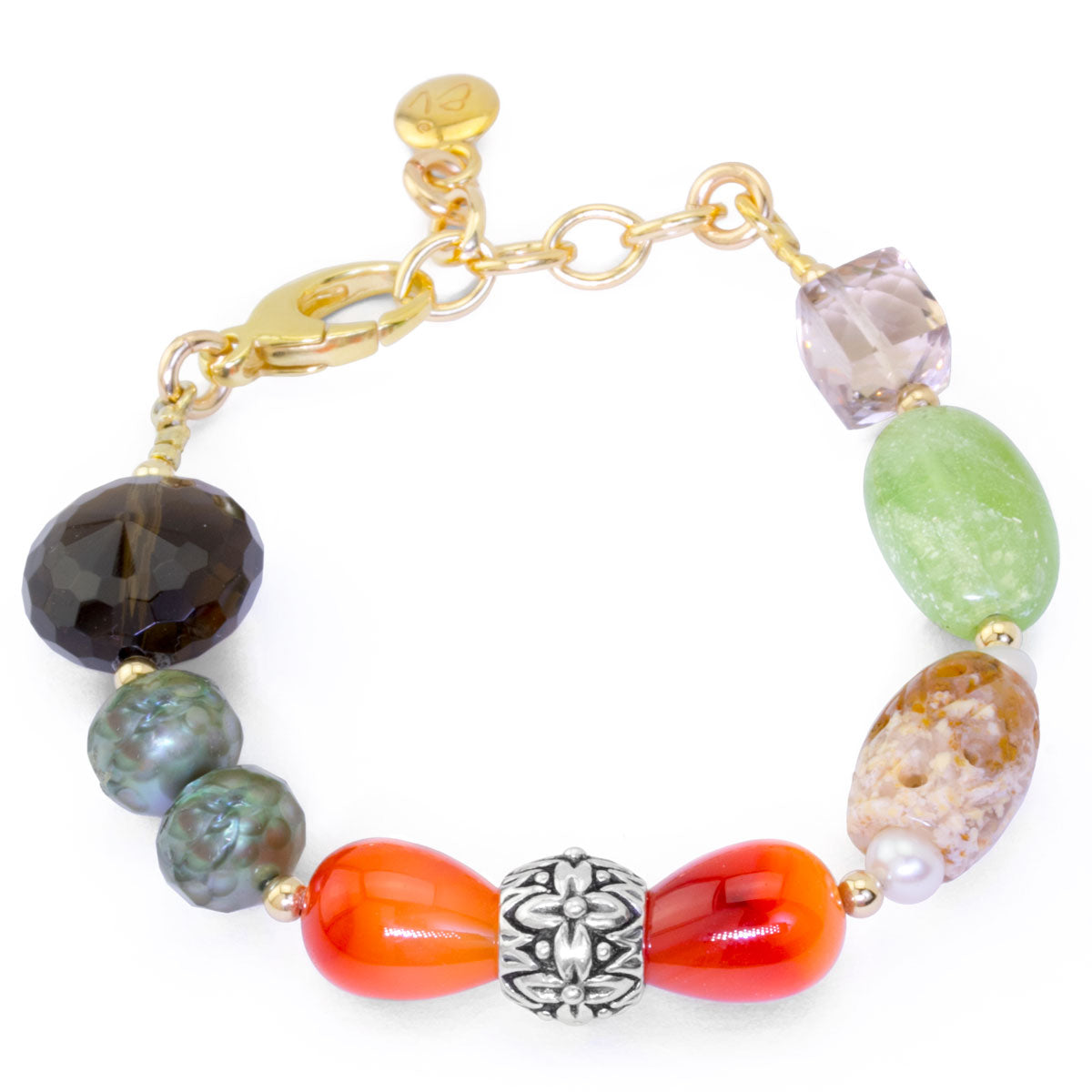 Impressionist Collection Carnelian & Smoky Quartz Bracelet