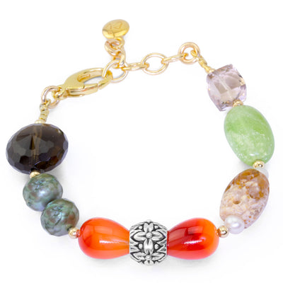 Impressionist Collection Carnelian & Smoky Quartz Bracelet