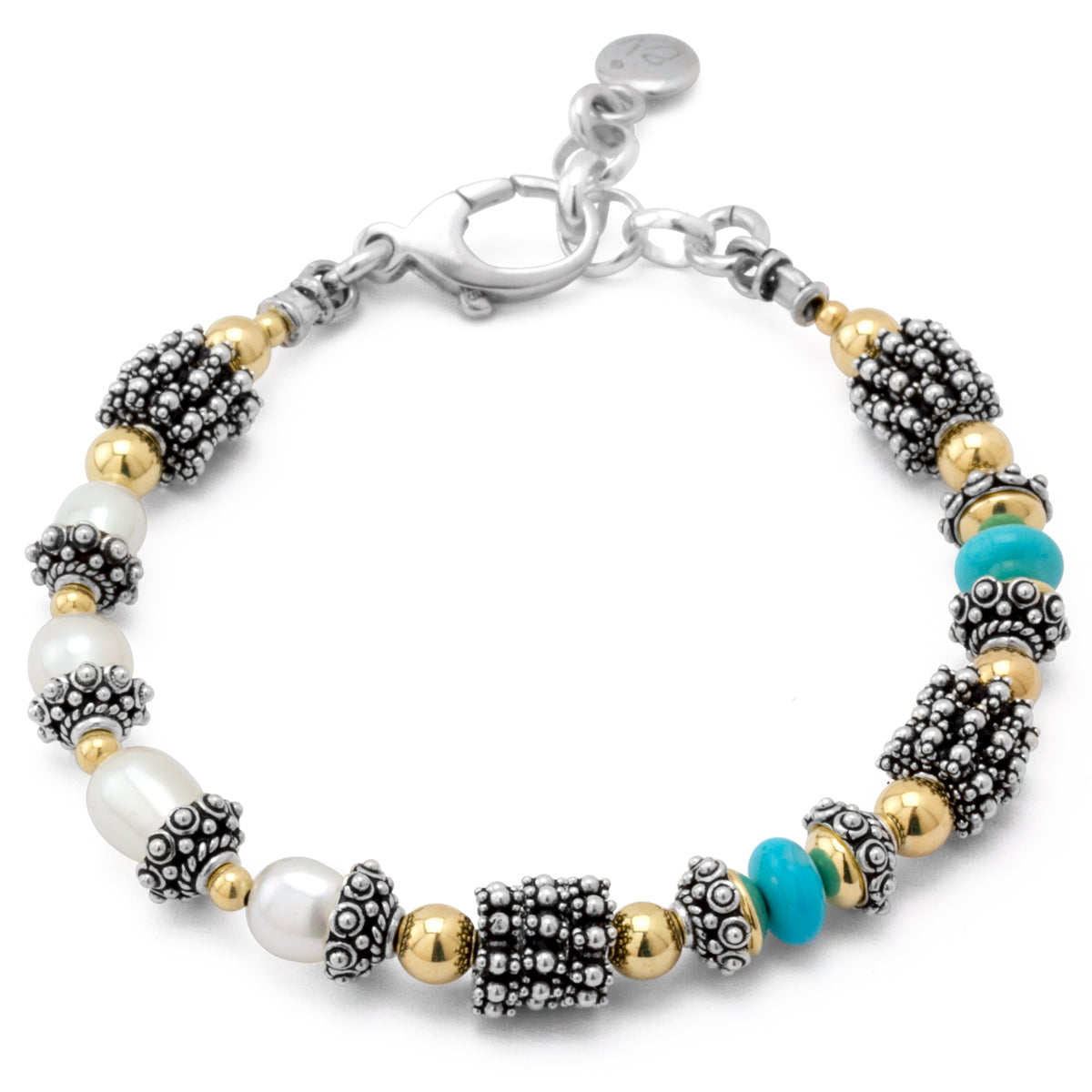 Sleeping Beauty Turquoise & Pearl Bracelet