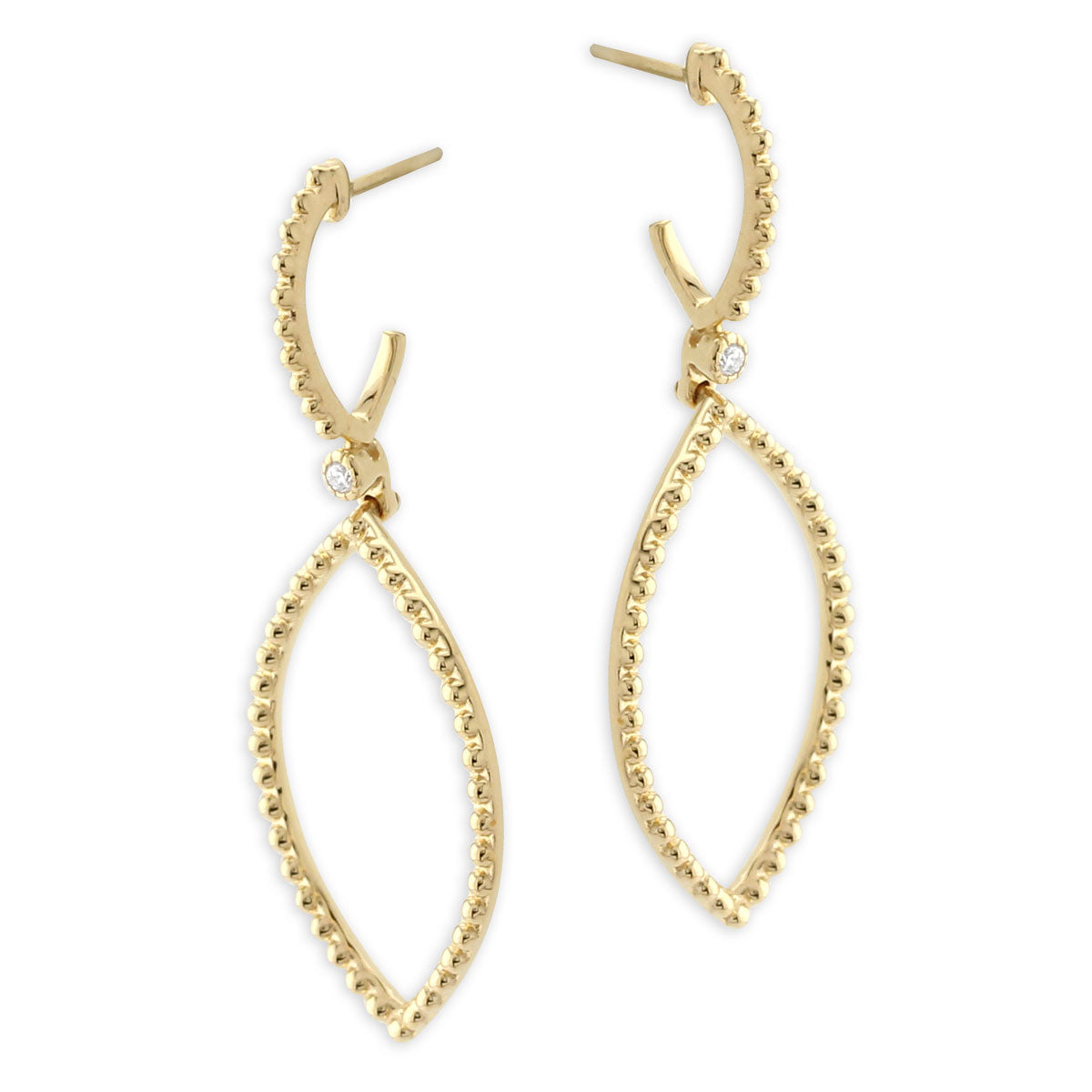 14K Yellow Gold Diamond Earrings-341320