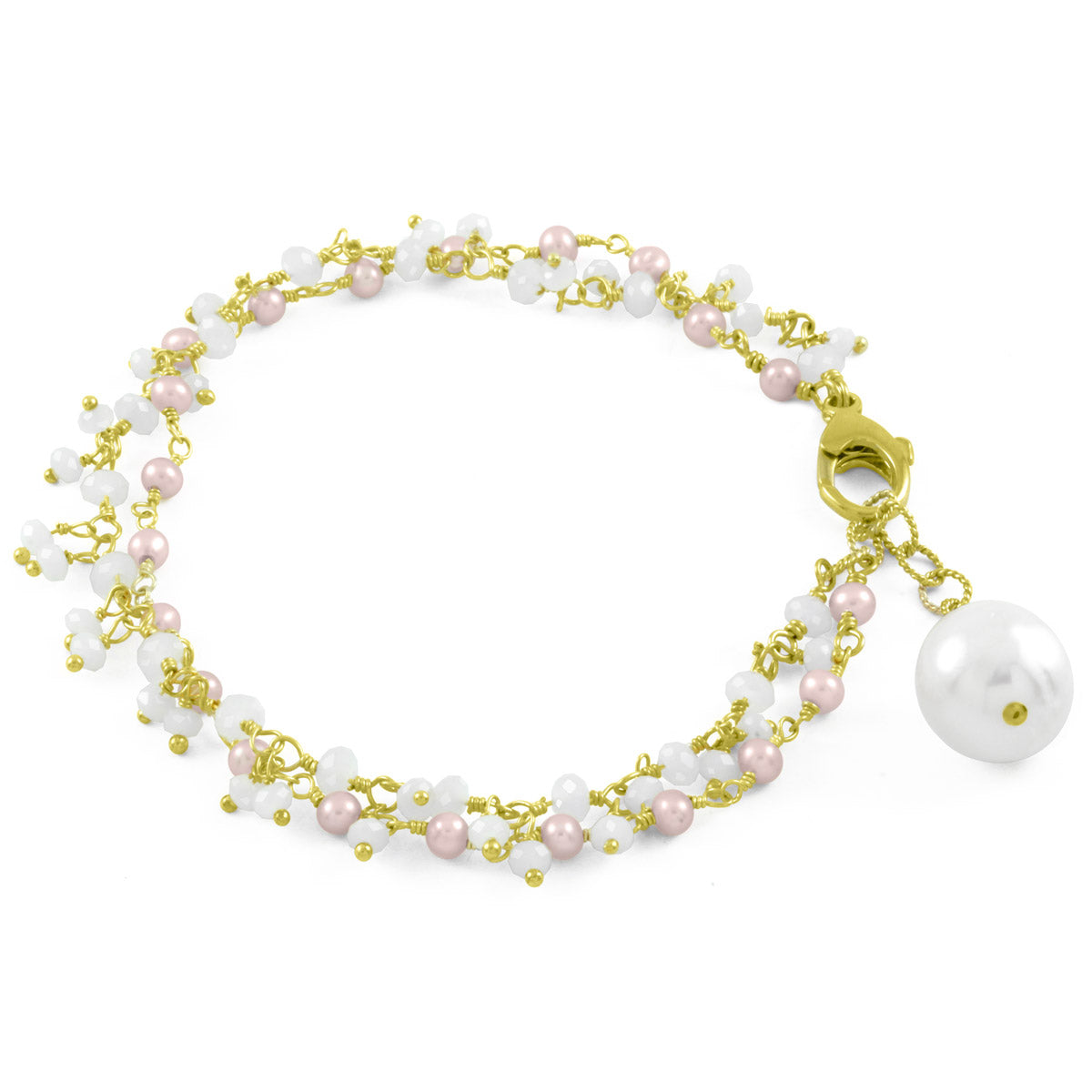 Pink Pearl & Moonstone Bracelet-349548