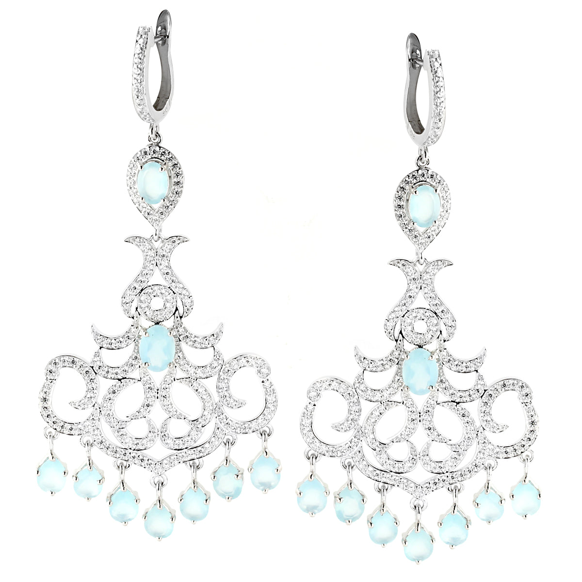 Ocean Chalcedony Earrings-347210