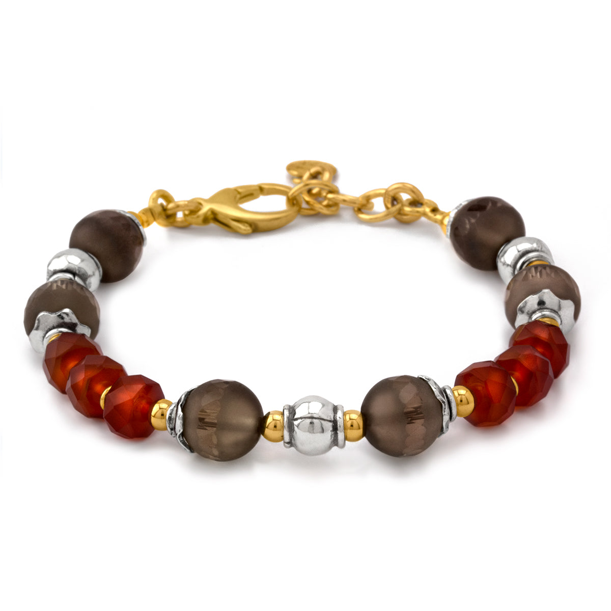 Smoky Quartz and Carnelian Bracelet