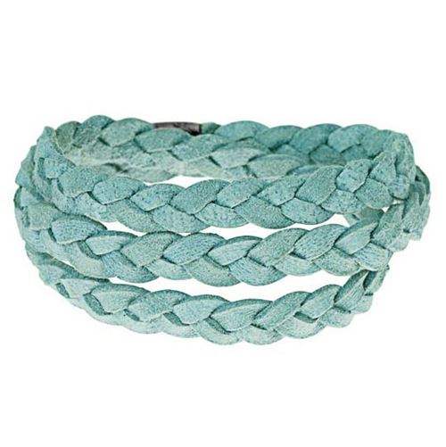 STORY by Kranz & Ziegler Triple Wrap Light Blue Braided Suede Bracelet RETIRED ONLY 3 LEFT!