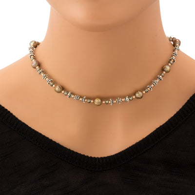 Pyrite & Pearl Necklace