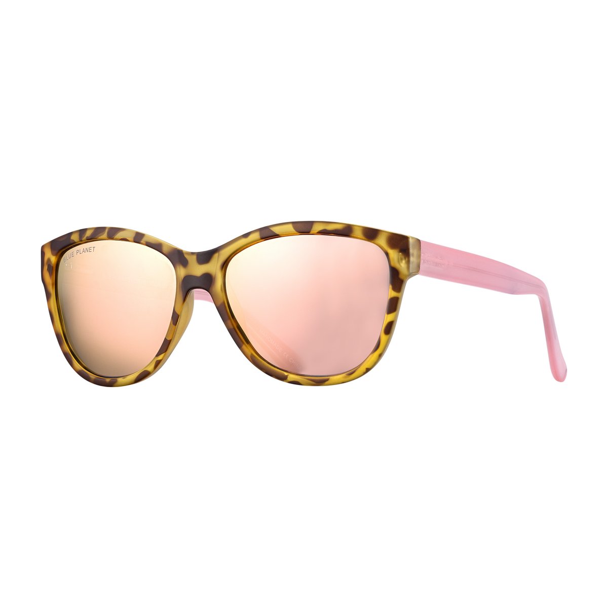 Jordyn Matte Tortoise Crystal Rose & Rose Gold Mirror Polarized Sunglasses