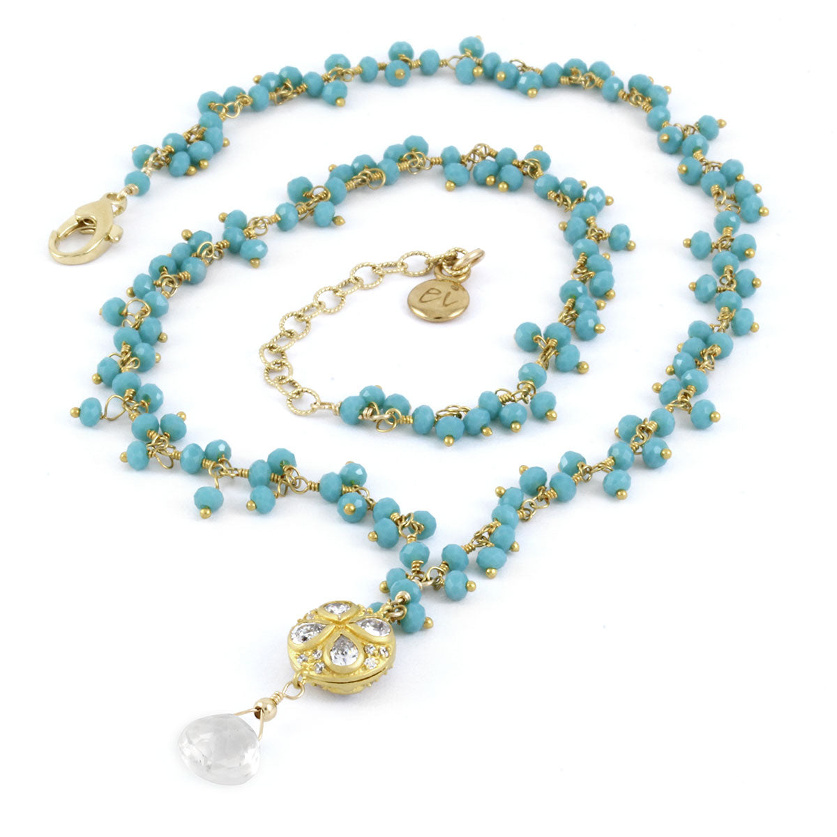 Amazonite Flower Necklace-349532