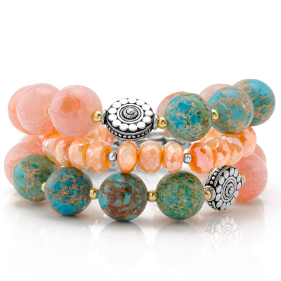 The Goddess Collection Peach Coated Quartz Bracelet