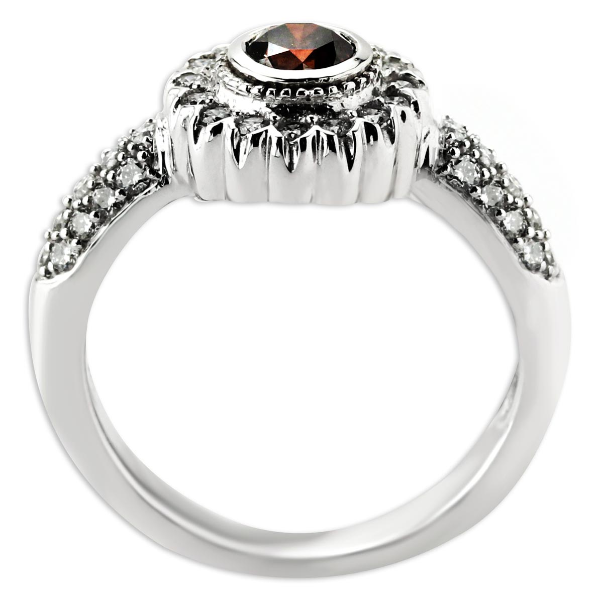 Cognac & White Diamond Ring-290319