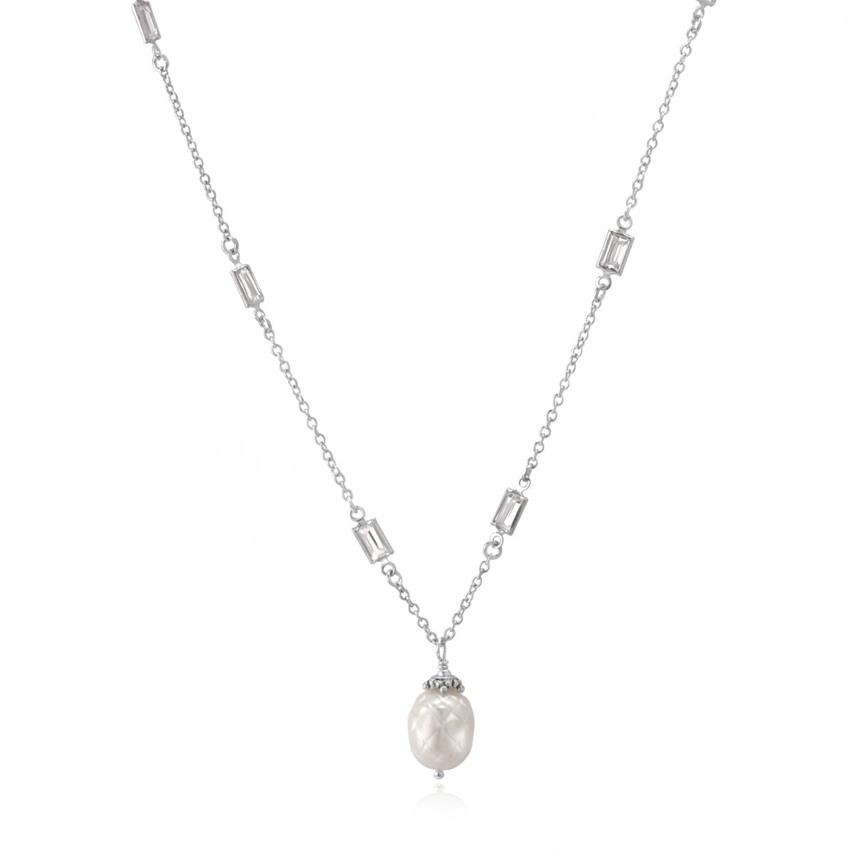 Faceted Freshwater Pearl Necklace