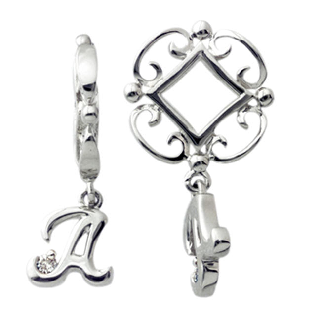 Storywheels Initials 'A' Dangle with Diamond 14K White Gold Wheel - ONLY 3 LEFT!-267540