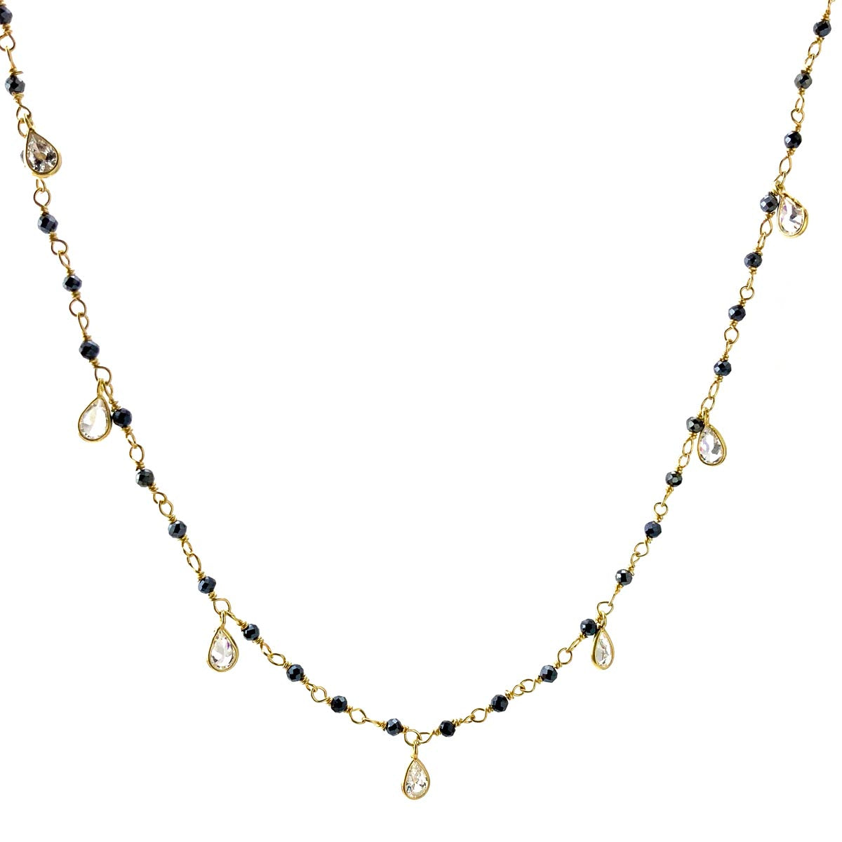 Sapphire & White Topaz Necklace
