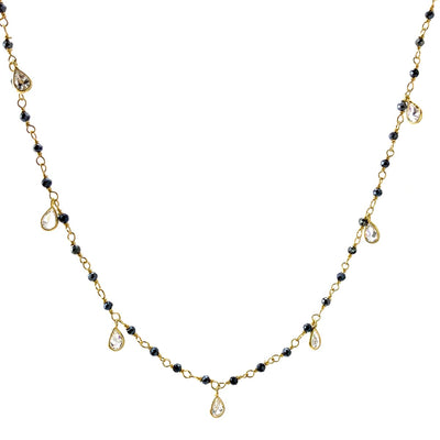 Sapphire & White Topaz Necklace