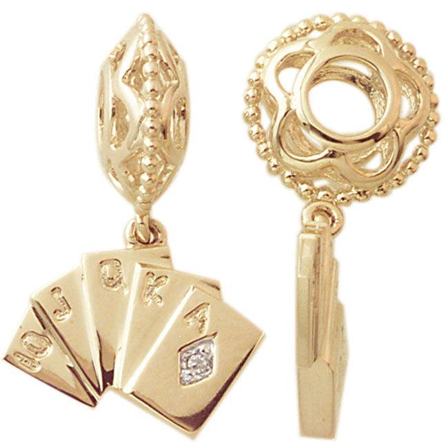 Storywheels Deck of Cards with Diamond Dangle 14K Gold Wheel ONLY 2 AVAILABLE!-265744