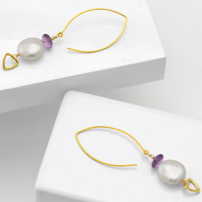 Impressionist Collection Amethyst & Pearl Earrings