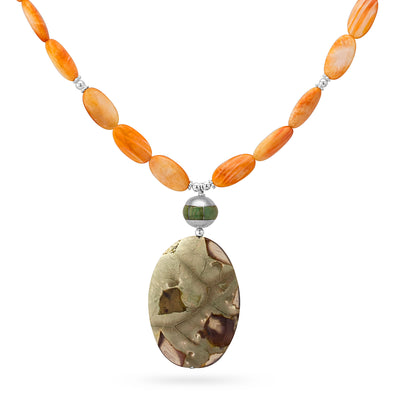 Impressionist Collection Spiny Oyster & Thunderegg Necklace