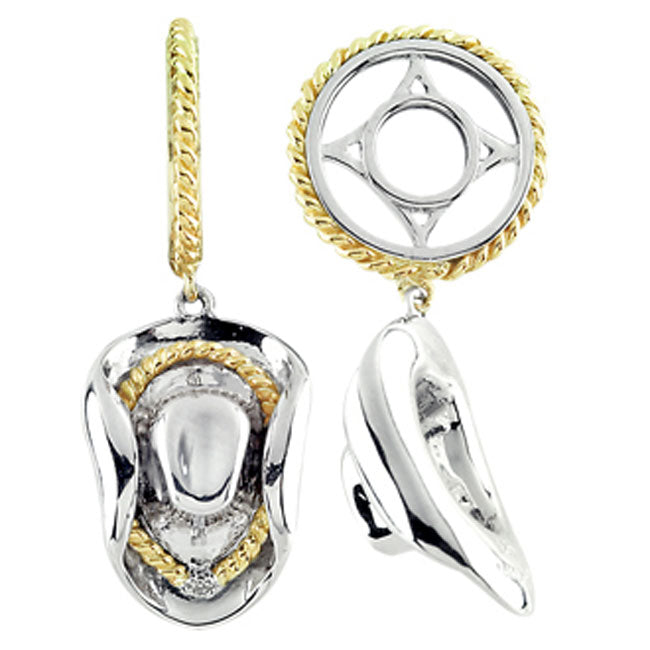 Storywheels Cowboy Hat with Diamond Dangle Sterling Silver/14K Gold Wheel ONLY 3 AVAILABLE!-331074