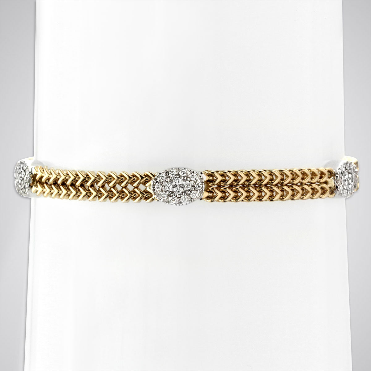 14K Yellow & White Gold and Diamond Bracelet-340514