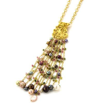 Multi-Strand Pearl Necklace-235-516