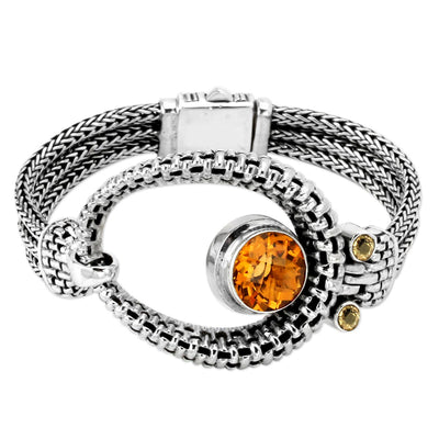 Bali Citrine Asymmetric Oval Bracelet-342777