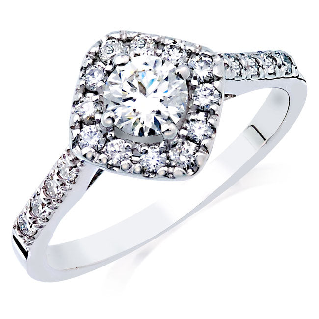 Everly Diamond Ring .36ct of round diamond melee and a 3/8ct round center diamond-345530