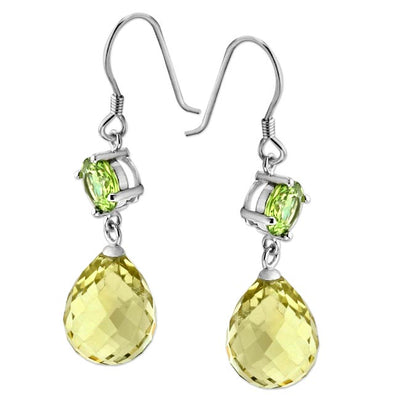Lemon Quartz and Peridot Earrings-342986