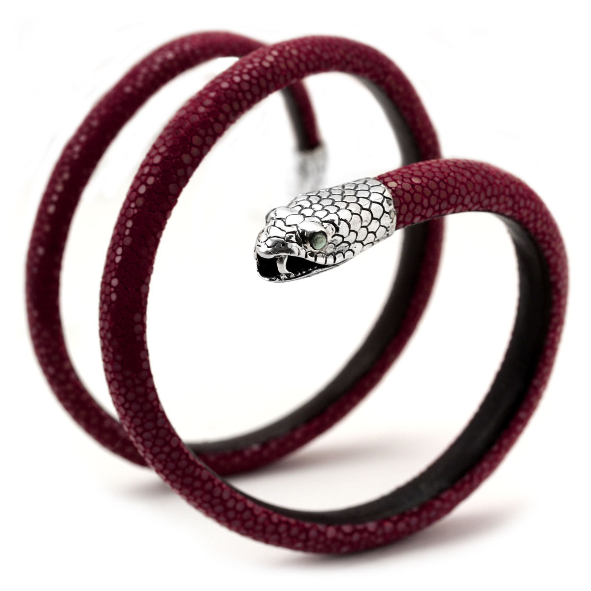 Red Snake Triple Leather Bracelet 341782