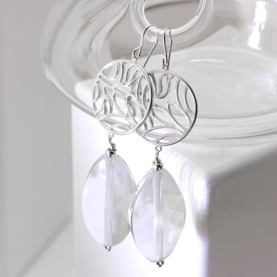 Impressionist Collection Branch Quartz Crystal Earrings