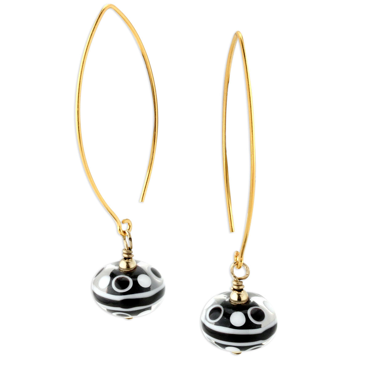 Black and White Lampwork Earrings-343978