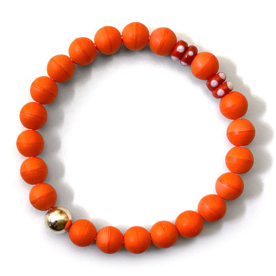 Monarch Orange Beaded Stretch Bracelet