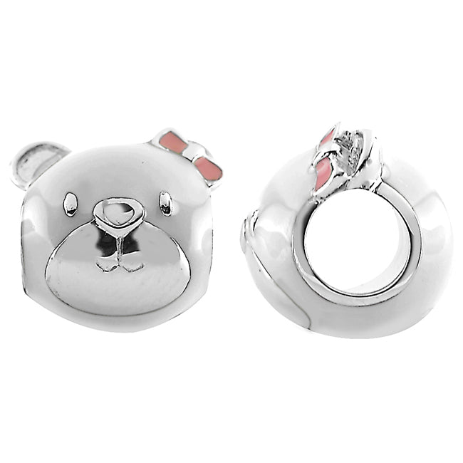 Storywheels Bear Face with Enamel Sterling Silver Charm ONLY 5 AVAILABLE!-333730