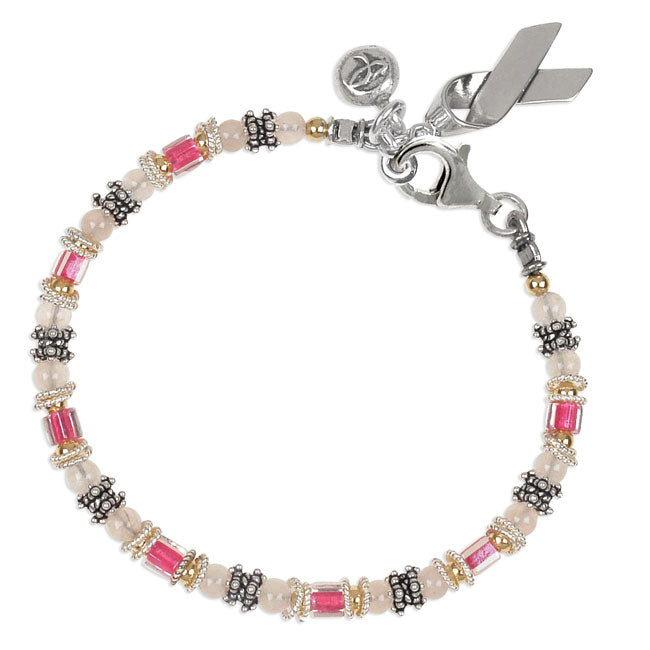 Breast Cancer Awareness Miyuki & Rose Quartz Bracelet-142588 - 60% OFF