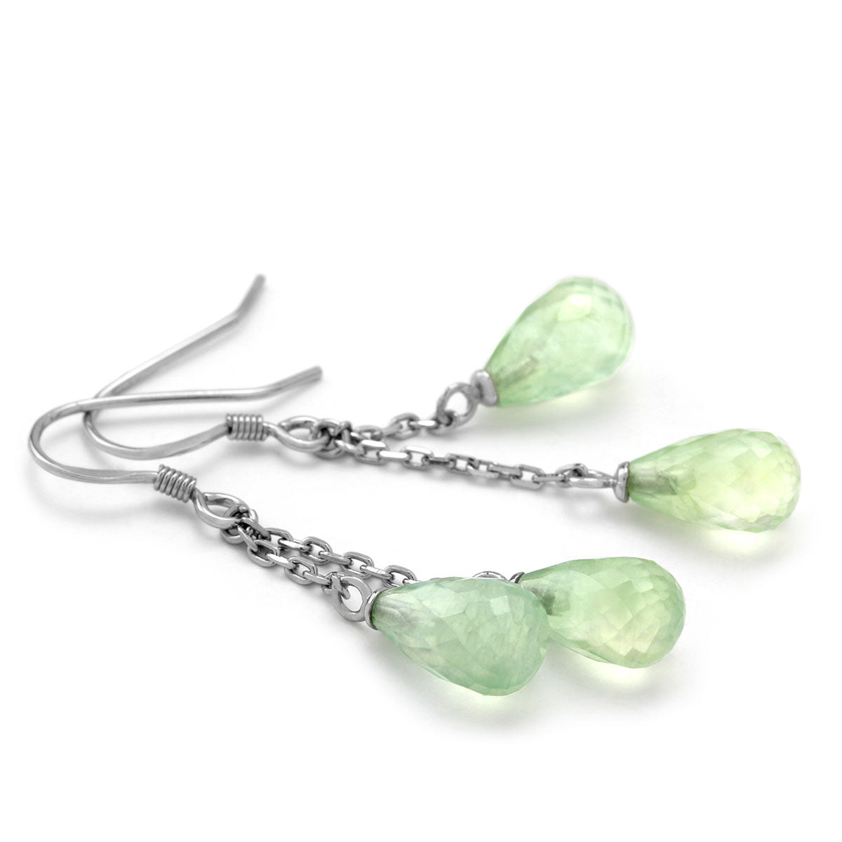 Green Prehnite Earrings-210-636